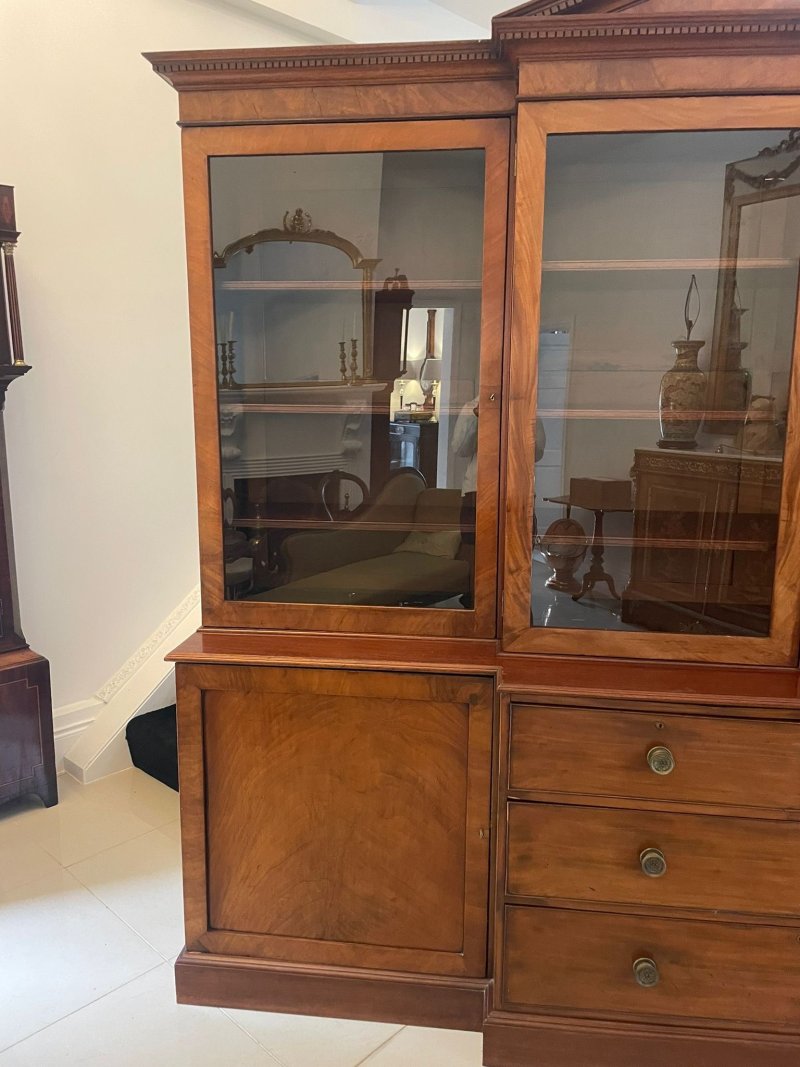 Large Antique George III Quality Mahogany Breakfront Bookcase 238 x 286 x 62 cm - Image 7